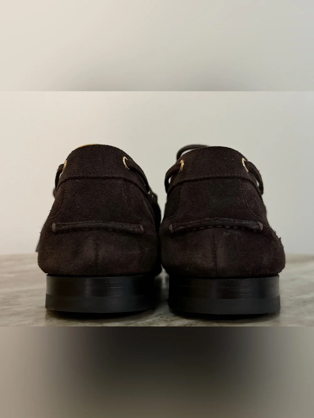 BALLY PATHY PLUME DARK BROWN SUEDE BOAT SHOES 8 US $950 MOCCASINS FLATS